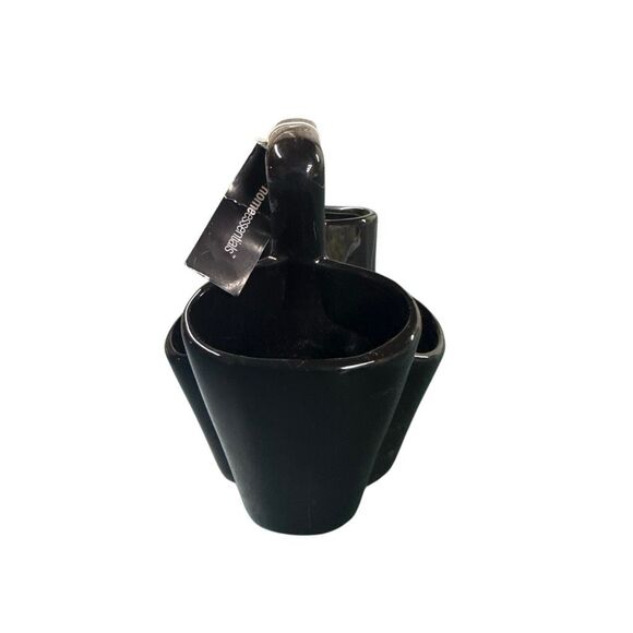 Home Essentials Black Ceramic 3D Holder Pen Art Brush Organizer with Anchor NWT - Picture 7 of 10